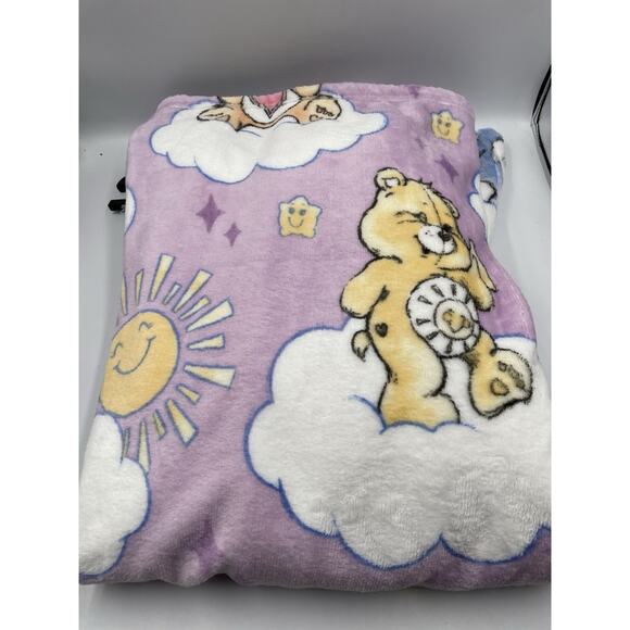 Care Bears Purple Sunshine & Clouds Soft Plush Throw Blanket 50”x70” NEW!!! - Picture 2 of 5